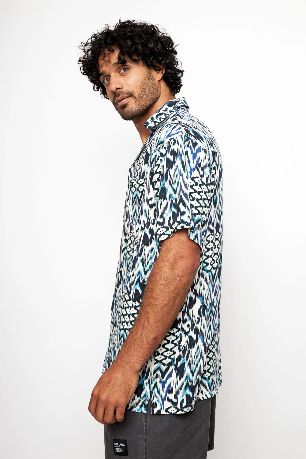 Guayabera Ecuador Print Azul Hombre - Imagen 4