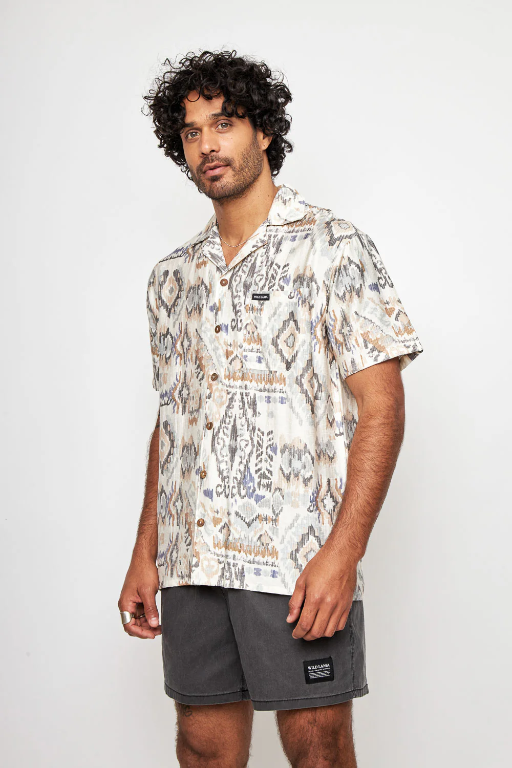 Guayabera Ecuador Print Beige Hombre - Imagen 3