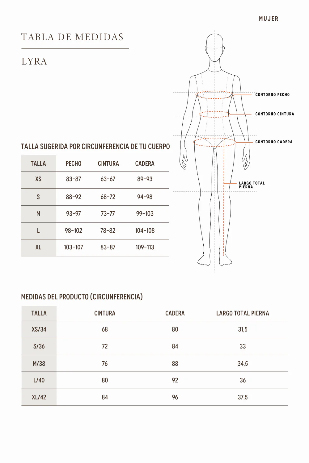 Falda Short Lyra Orgánico Beige Mujer - Imagen 7