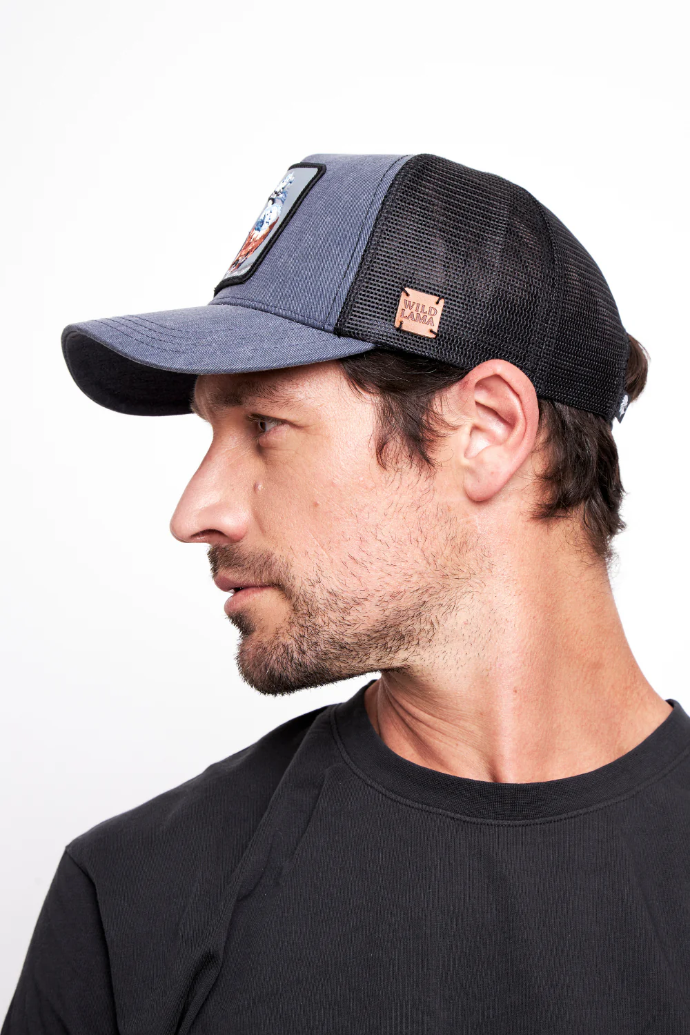 Jockey MartÍn Pescador Algodón Orgánico Azul Lavado Parche Celeste - Imagen 4