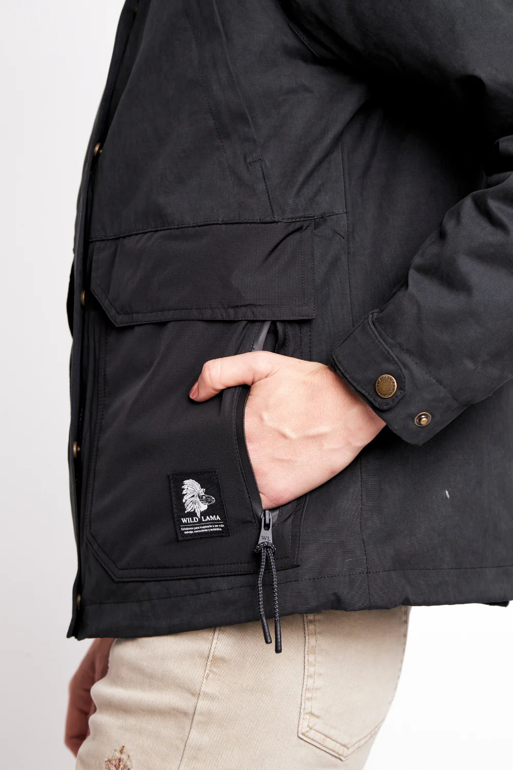 Parka Ruga Reciclada Negra Mujer - Imagen 9