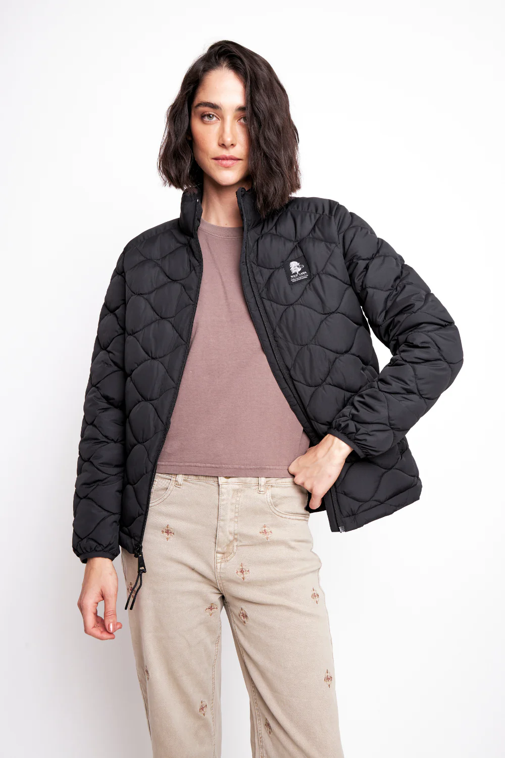 Parka Ruga Reciclada Negra Mujer - Imagen 7