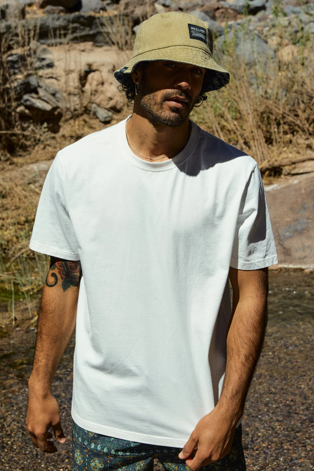 Polera Bat Orgánica Blanca Hombre