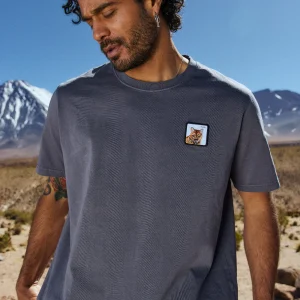 Polera Bat Parche Orgánica Azul Puma Hombre