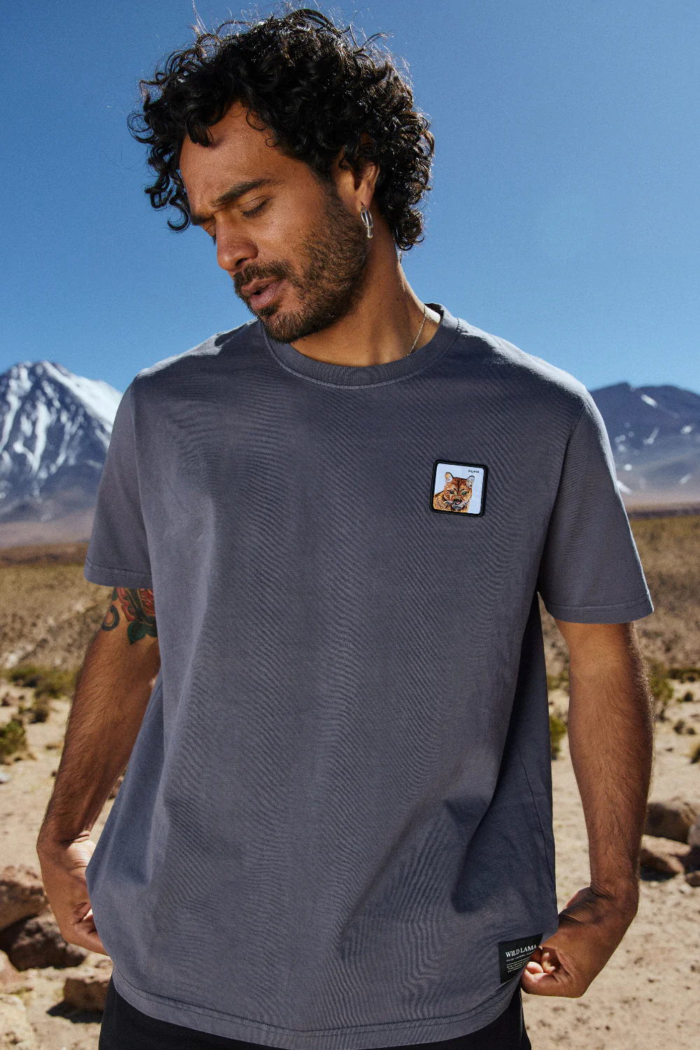 Polera Bat Parche Orgánica Azul Puma Hombre