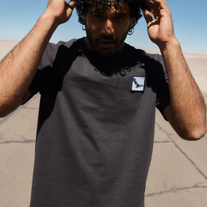 Polera Bat Parche Orgánica Negra Cóndor Hombre