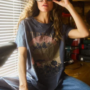 Polera Genovesa Orgánica Azul Parque Mujer