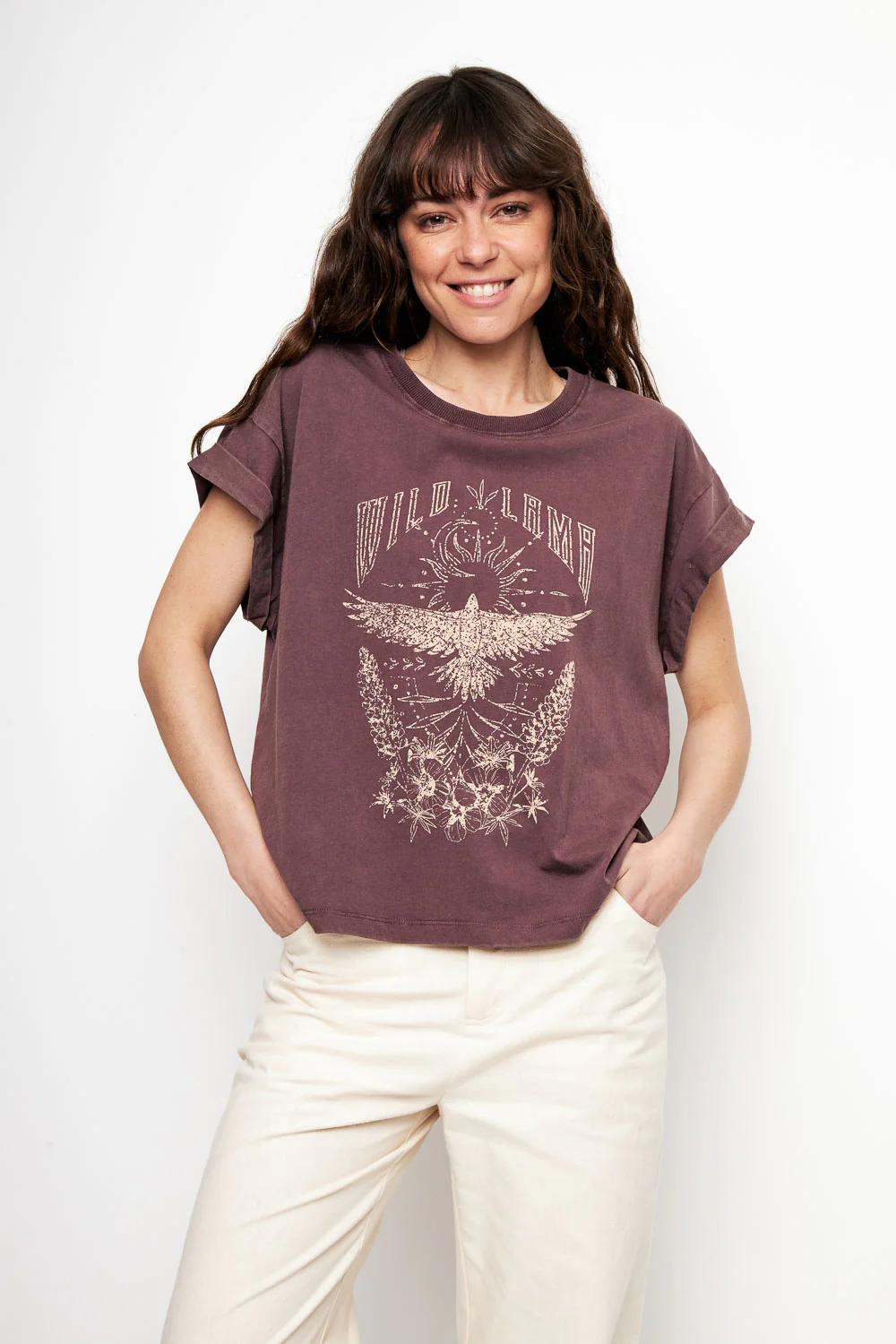 Polera Nirva Orgánica Burdeo Mujer - Imagen 3