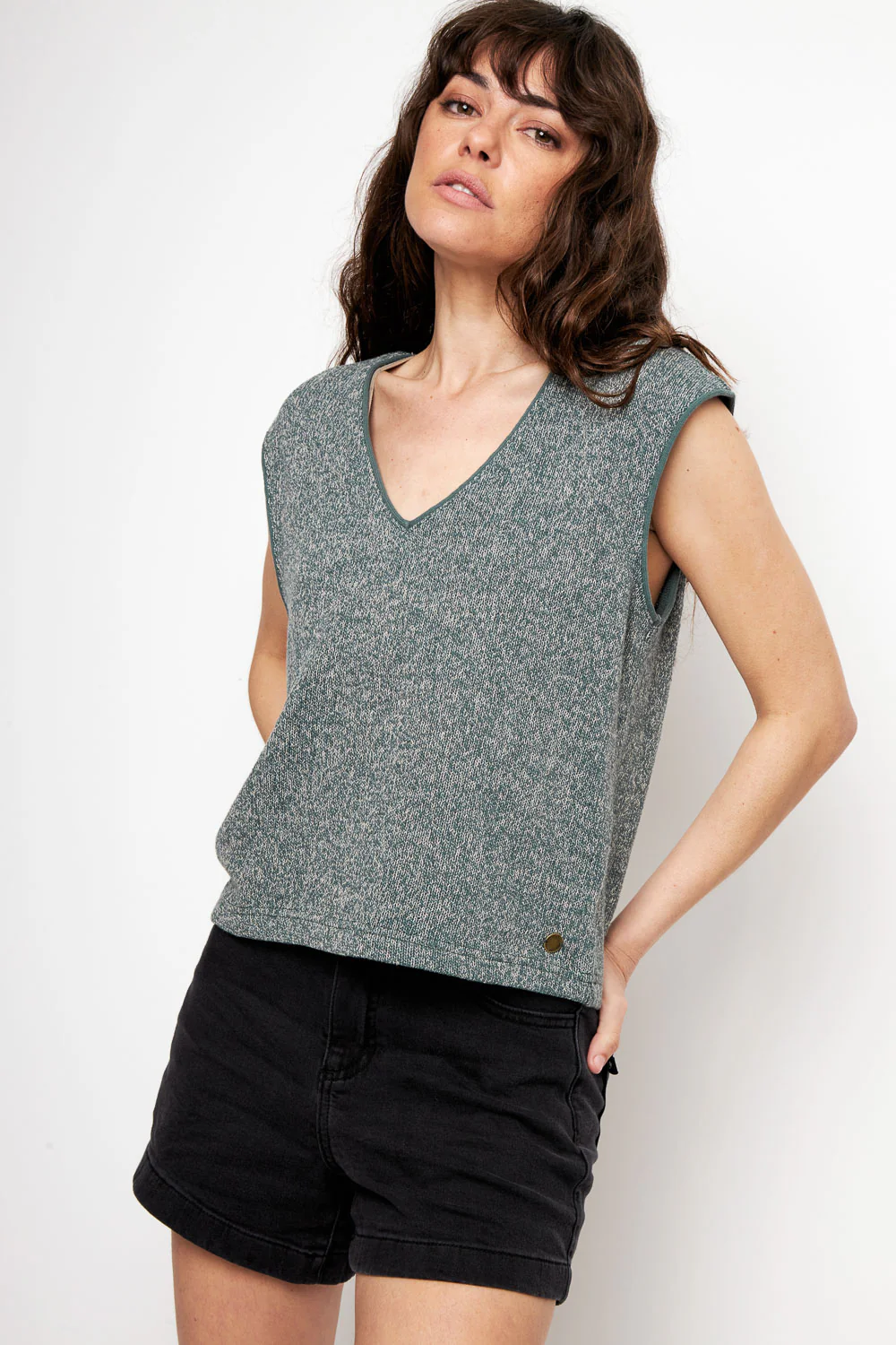 Polera Nora Orgánica Petróleo Mujer - Imagen 3