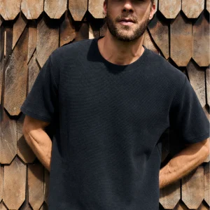 Polera Pater Waffle Orgánica Negra Hombre
