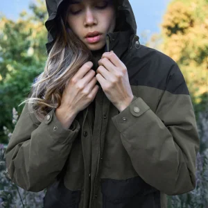 Parka Ruga 3 en 1 Reciclada Verde Militar Mujer