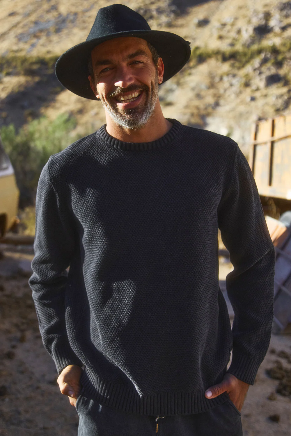 Sweater Rau Orgánico Negro Hombre