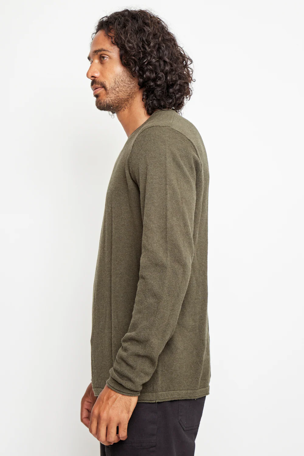 Sweater Roco Orgánico Verde Militar Hombre - Imagen 4