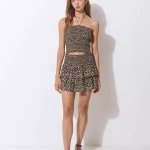 Top bandeau smock animal print