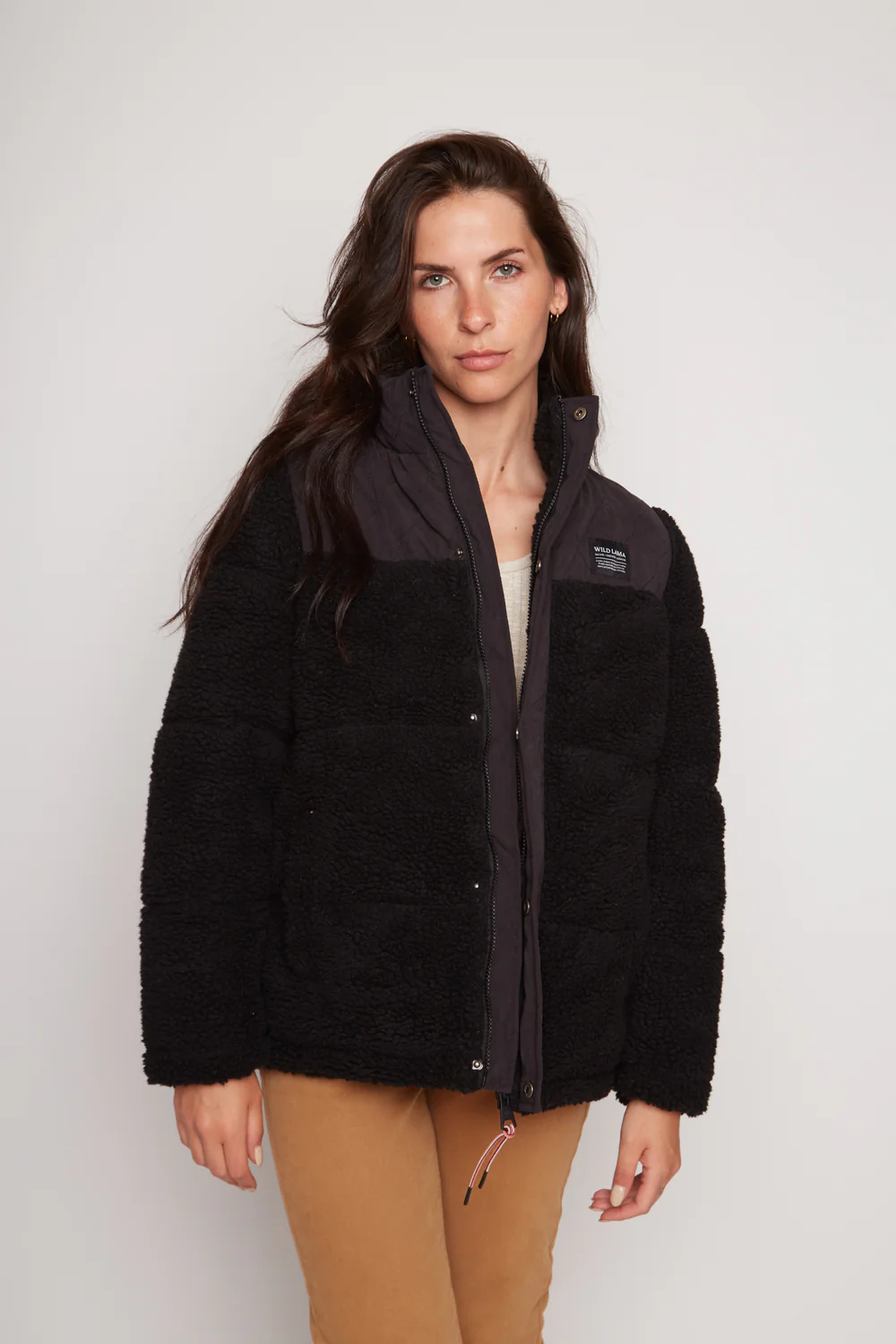 Parka Puffa Teddy Reciclada Negra Mujer - Imagen 3